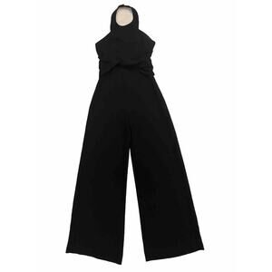 Ramy Brook Black Halter Jumpsuit XS 0 Wide Leg Twist Front Open Back Romper